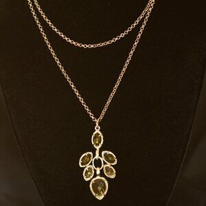 Banana Republic 28" Long Necklace With Yellow Glass Pendant - Hang Tag